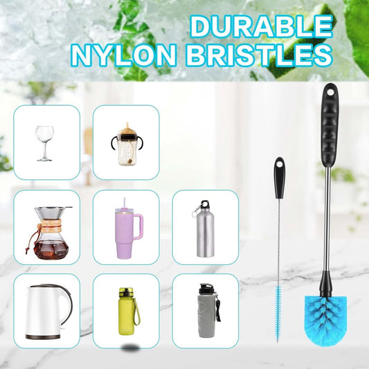 Bottle Brush - 3 Pieces - Bottle Brush - Cleaning Brush - Multifunctional Brushes - Long Bottle Brush - V1188-NK-BOL-437