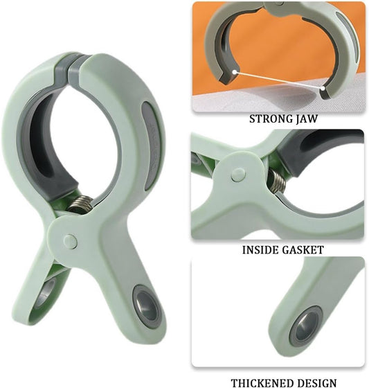 6 Pieces Beach Towel Clips - Plastic Quilt Clips - Clothes Pegs - Large Clothes Peg Towel Pegs - Windproof - V1188-NK-BOL-442