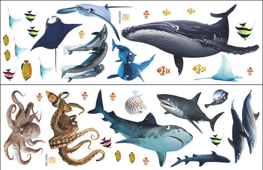 Wall Sticker Fish Aquarium - 68*93 cm - Reusable/Repositionable - Children's Room - Boys - Girls - Home Decor V1188-NK-BOL-444