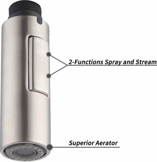 Faucet attachment - 2 functions - Faucet head - Washing dishes - Kitchen faucet - Water saving - Flexible V1188-NK-BOL-445