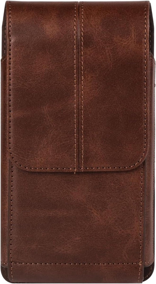 Phone Bag - Brown - 15.5*8*2cm - PU Leather - For 6.1 Inch Mobile Phones - With Belt Clip - With Credit Card V1188-NK-BOL-453