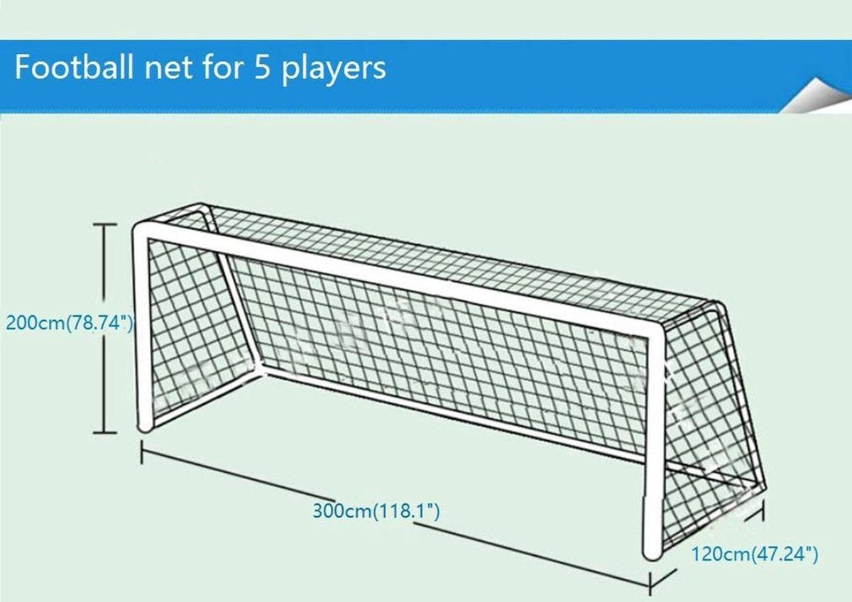Soccer Net (Net Only) - 3x2M - Replacement net for soccer goals V1188-NK-BOL-458