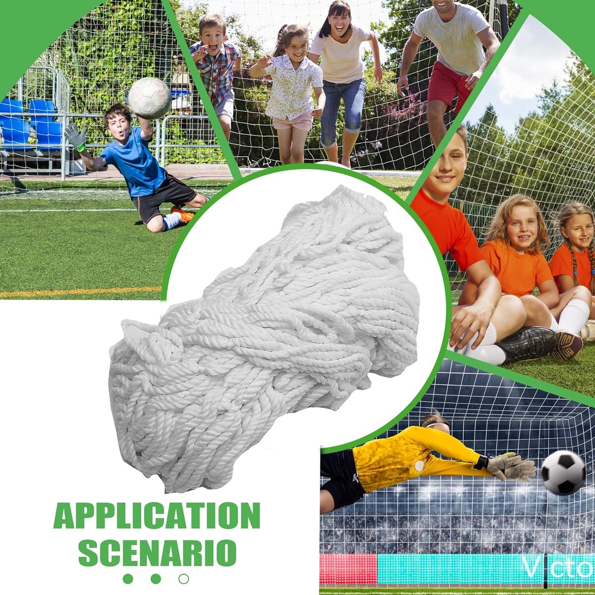 Soccer Net (Net Only) - 3x2M - Replacement net for soccer goals V1188-NK-BOL-458