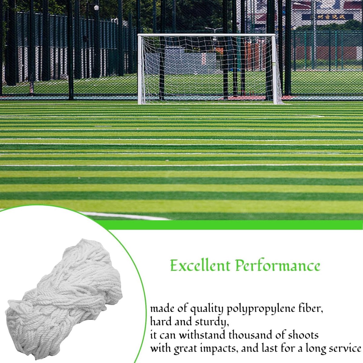 Soccer Net (Net Only) - 3x2M - Replacement net for soccer goals V1188-NK-BOL-458