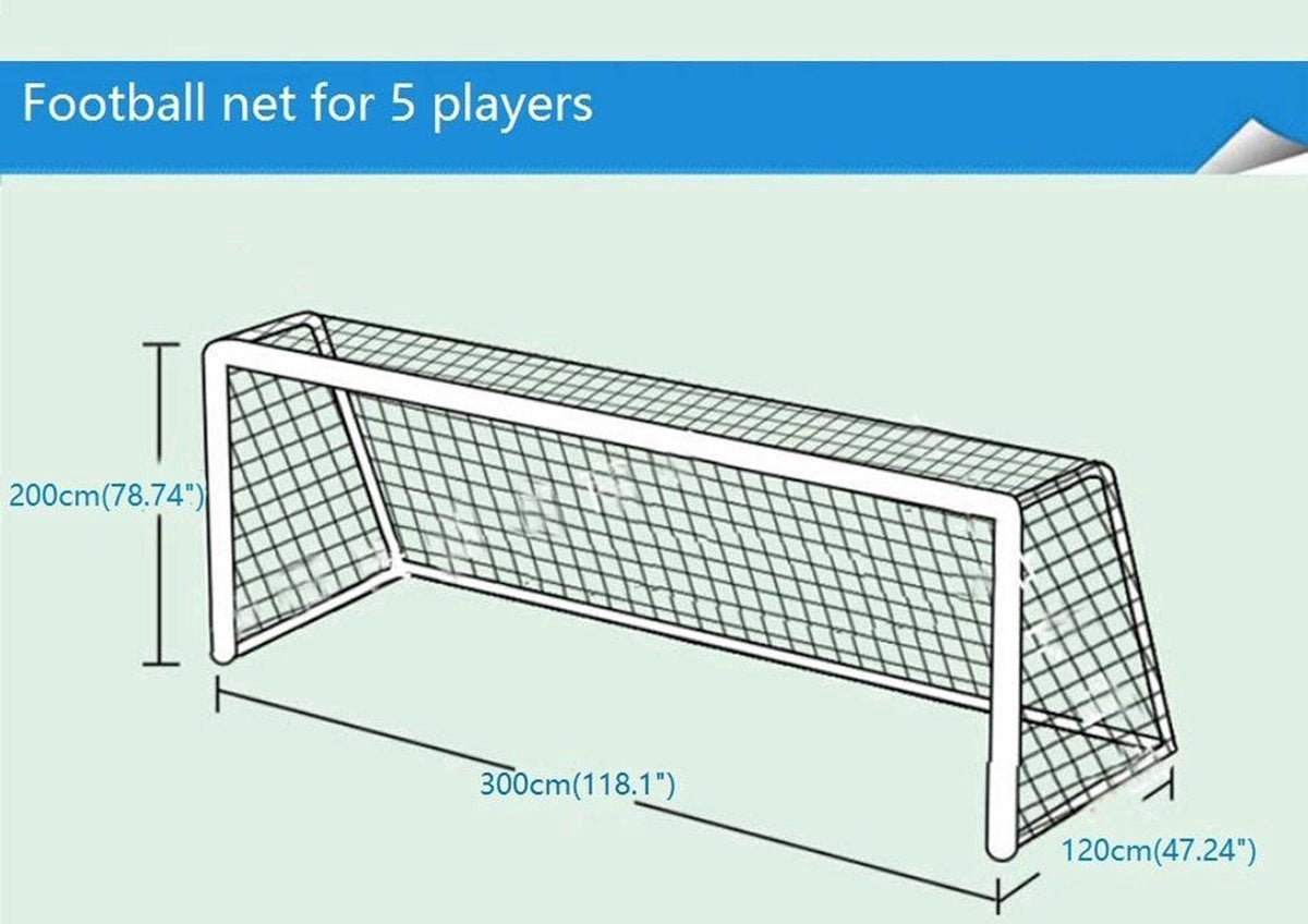 Soccer Net (Net Only) - 3x2M - Replacement net for soccer goals V1188-NK-BOL-458