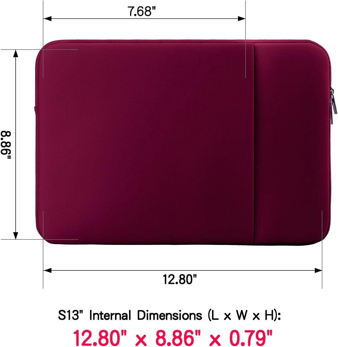 Laptop sleeve - 13 inch - 2-piece - Laptop bag - Suitable for 13 inch laptop - with extra case - Red V1188-NK-BOL-46