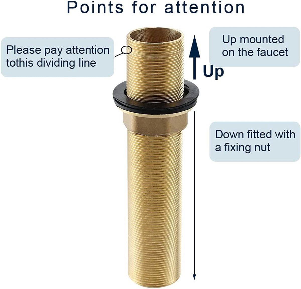 Extension Threaded Pipe - 2 Pieces - M32 x 150mm - Threaded Fasteners - Threaded Connecting Rod - Gold - V1188-NK-BOL-465