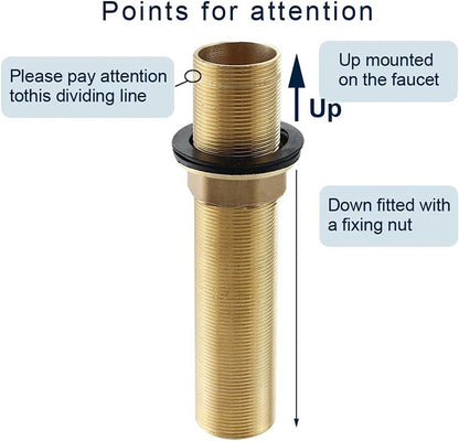 Extension Threaded Pipe - 2 Pieces - M32 x 150mm - Threaded Fasteners - Threaded Connecting Rod - Gold - V1188-NK-BOL-465