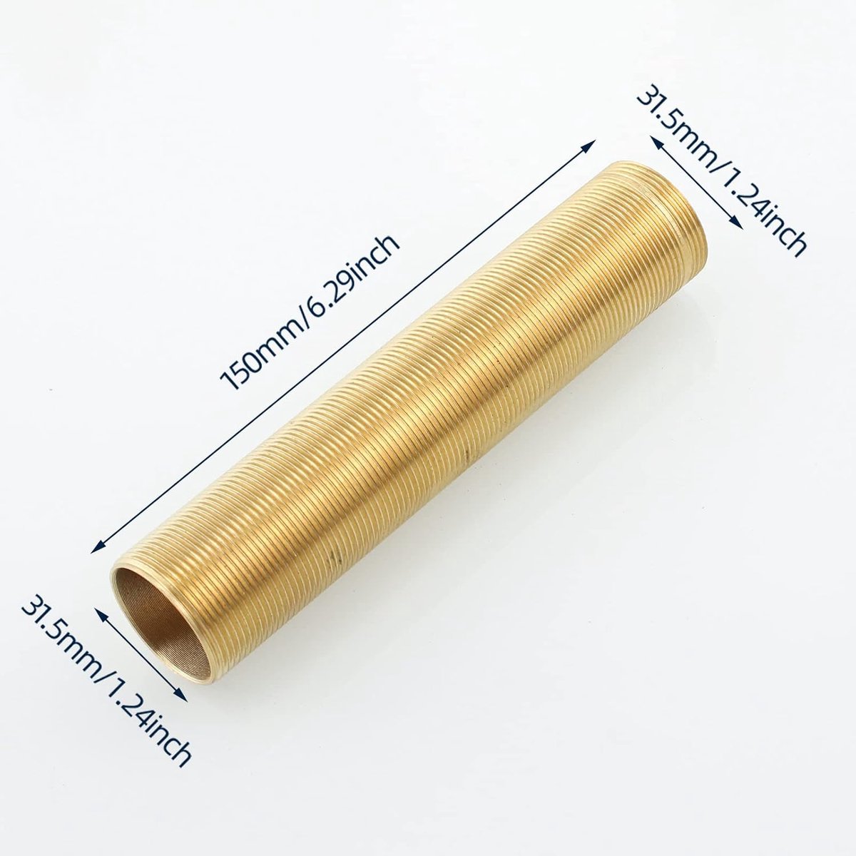 Extension Threaded Pipe - 2 Pieces - M32 x 150mm - Threaded Fasteners - Threaded Connecting Rod - Gold - V1188-NK-BOL-465