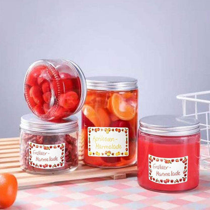 Self-adhesive jam stickers - 250 pieces - Ideal for jam jars - Labels - Kitchen label - spice jar labels V1188-NK-BOL-466