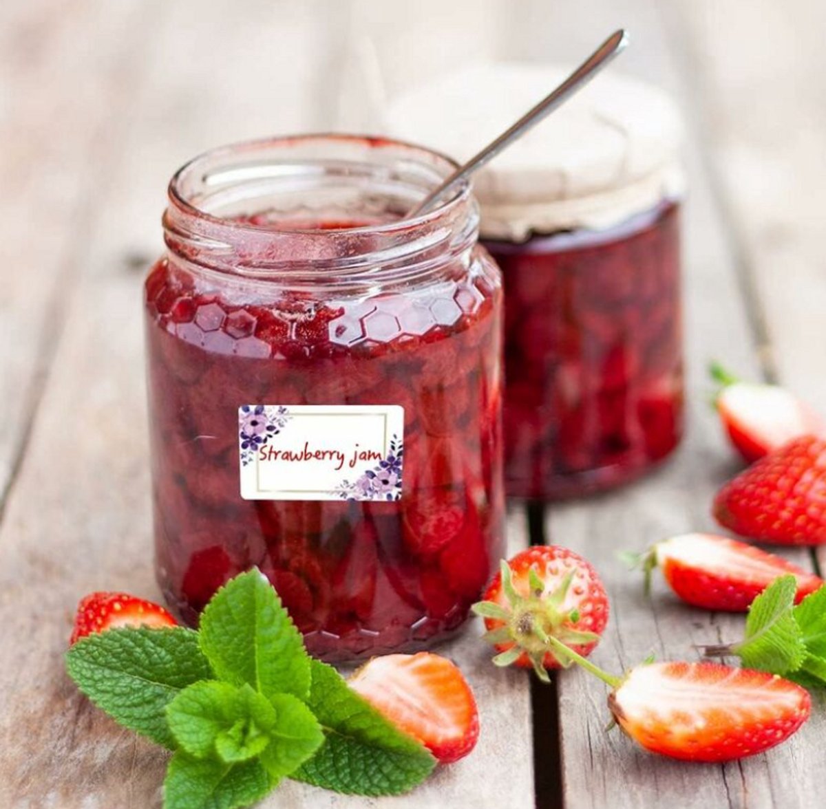 Self-adhesive jam stickers - 250 pieces - 2 pieces - Ideal for jam jars - Labels - Kitchen label - spice jar V1188-NK-BOL-467