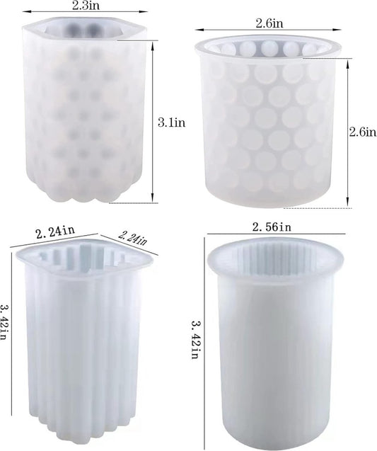 4 pieces - Candle mold - molds - candle mold - candle molds silicone - silicone molds - white - Cylindrical V1188-NK-BOL-48