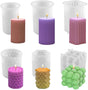 Candle Molds - Silicone Molds for Candles and Plaster - Pack of 6 - Cylindrical & Cube V1188-NK-BOL-49