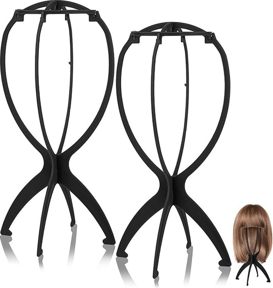 2 pieces - Wig holder - Wig holder Wig stand - Portable wig stand - Mannequin head for women and men - black V1188-NK-BOL-492