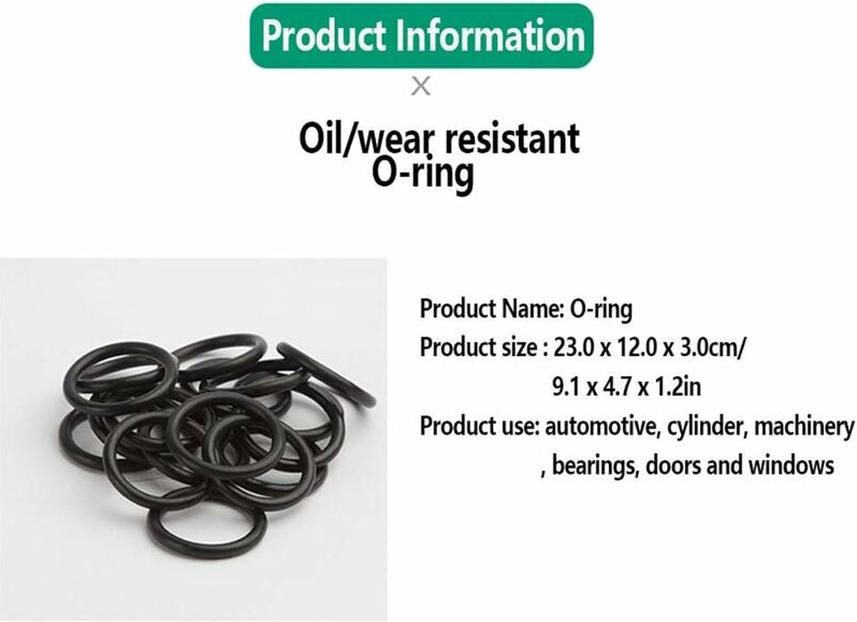 O-rings rubber rings - 225 pieces - 18 sizes - 6x2mm - with assortment box V1188-NK-BOL-494
