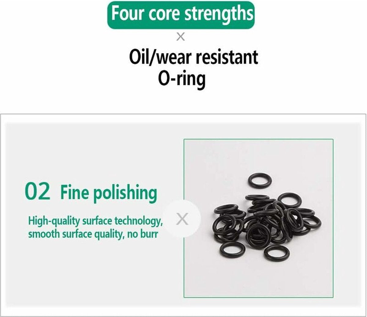 O-rings rubber rings - 225 pieces - 18 sizes - 6x2mm - with assortment box V1188-NK-BOL-494