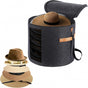 Hat box - storage boxes - Hat storage box - round - dark gray - 50 x 43 cm - felt - foldable - with lid and V1188-NK-BOL-495
