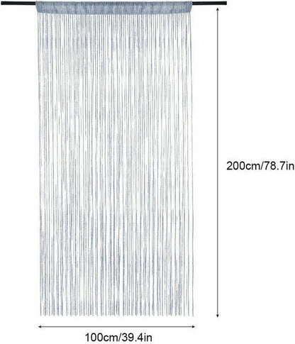 Fly screen curtain - Door curtain - Glitter mosquito net - Anti-fly door curtain - 100 x 200 cm - With silver V1188-NK-BOL-502