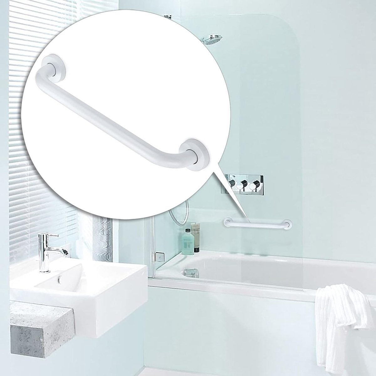 Toilet support rail - bath support - shower support - Grab rail wall support for bathroom, shower, toilet - V1188-NK-BOL-510