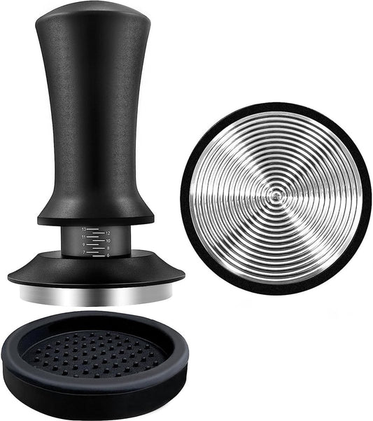 Coffee tamper - Tamper - 51 mm - Coffee press - Espresso tamper - 304 stainless steel - Aluminum handle - V1188-NK-BOL-514