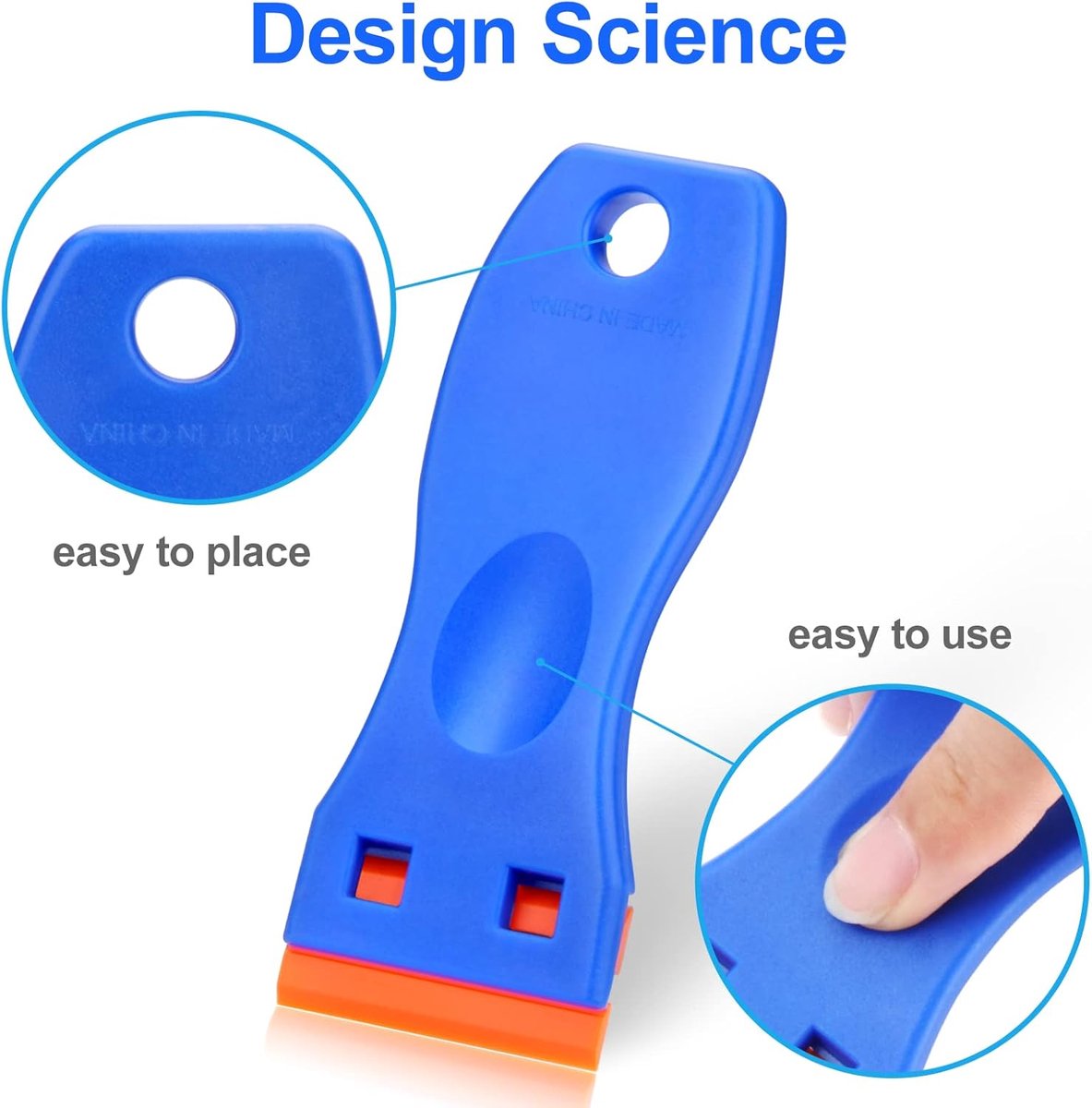 Cleaning Scraper - 4 Pieces (With 100 Blades) - Ceramic Hob Scraper/Car Film Scraper - Glass Scraper - Hob V1188-NK-BOL-522