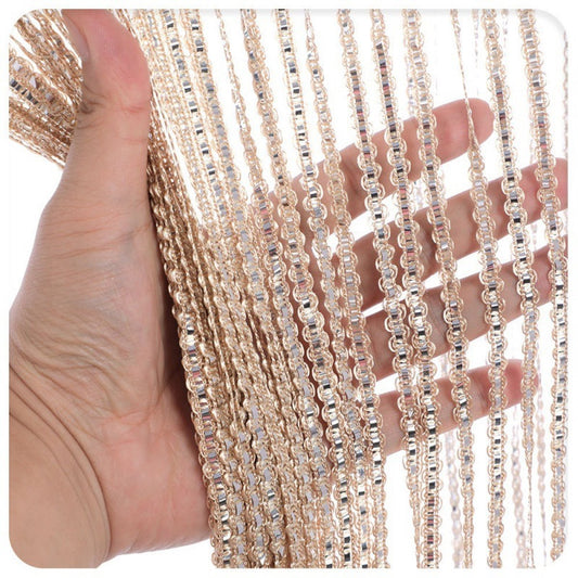 Fly screen curtain - Door curtain - Glitter mosquito net - Anti-fly door curtain - 100 x 200 cm - With gold V1188-NK-BOL-523