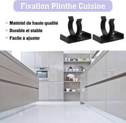 10 pieces - Skirting Clips - Kitchen Plinth Hooks - Kitchen Plinth Clips - for Kitchen Frames Fastening - V1188-NK-BOL-529