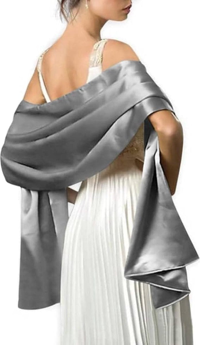 Shawl - Women's Scarf - Thin Wrap Scarf - Stole - Shawl - Silver Gray - 240*65cm - Shawls for Evening Dresses V1188-NK-BOL-530