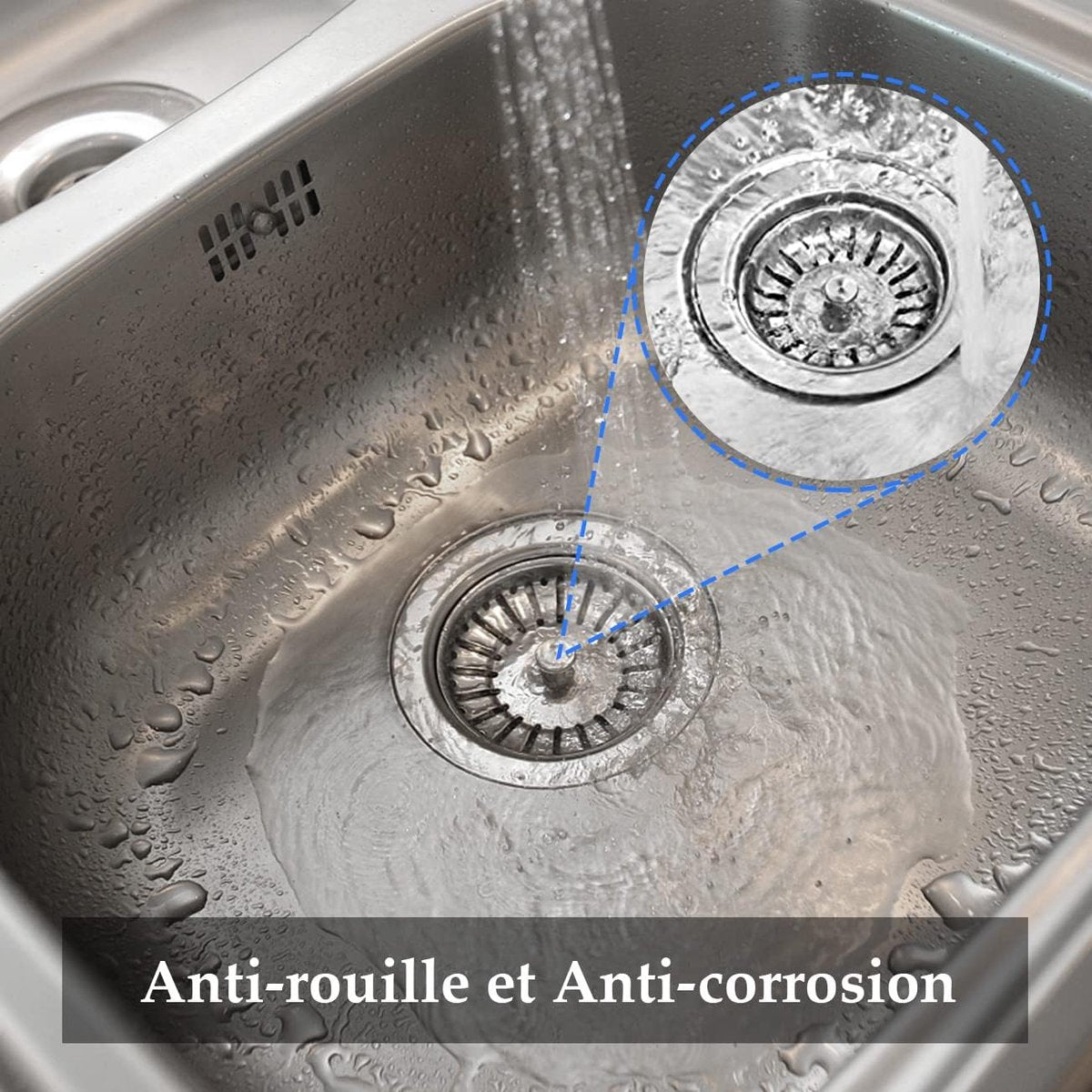 Sink Drain Plug - 2 pieces - Drain stopper - Strainer - 84mm - Stainless steel - Silver V1188-NK-BOL-531