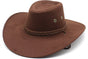 Beanie - Hat - Cowboy Hat - Hunter Hat - Polyester - Brown - 56-58 cm Head Circumference - Unisex - Wide Brim V1188-NK-BOL-539