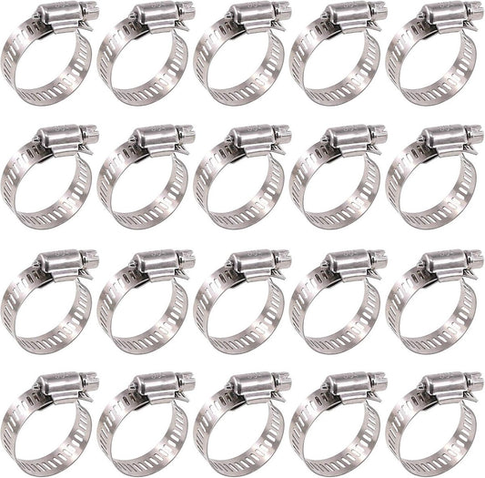 20 pieces - Hose clamp set - hose clamps - 10-16 mm - Clamp set for the garden hose, drain hose or shower V1188-NK-BOL-548