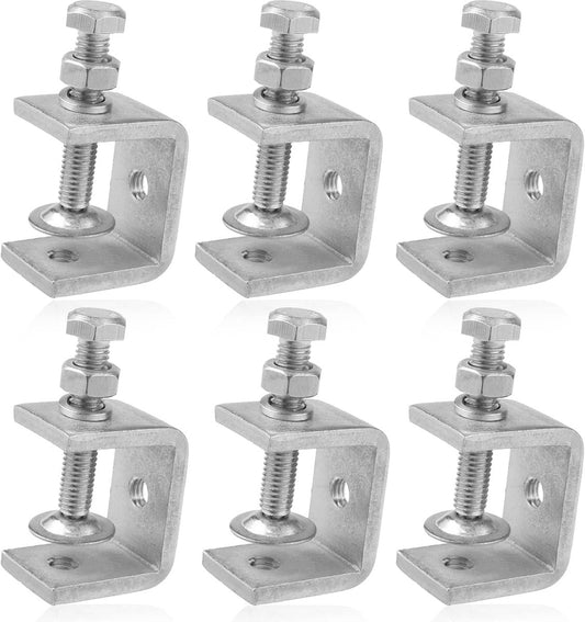 C-Clamps - Pack of 6 - With M8 Hexagon Bolts - Glue Clamps - Adjustable Clamping Range 0-25 mm - For V1188-NK-BOL-549