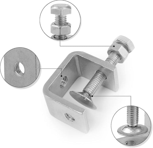 C-Clamps - Pack of 6 - With M8 Hexagon Bolts - Glue Clamps - Adjustable Clamping Range 0-25 mm - For V1188-NK-BOL-549