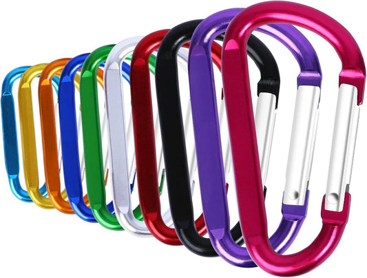 Light Pack Carabiners - 10 pieces - 4.5x56mm - Assorted Colors Random - Press - Carabiner - Carabiner - V1188-NK-BOL-55
