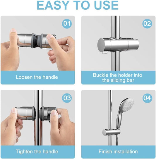 Shower Rail Slider - Hand Shower Bracket - ABS - Adjustable - Shower Head - Universal Shower Holder - Shower V1188-NK-BOL-553