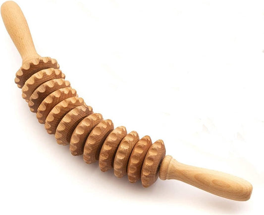 Massage Stick - Massage Ball - Massage - Massage Stick - Connective Tissue Massage - Curved Wooden Massage V1188-NK-BOL-554