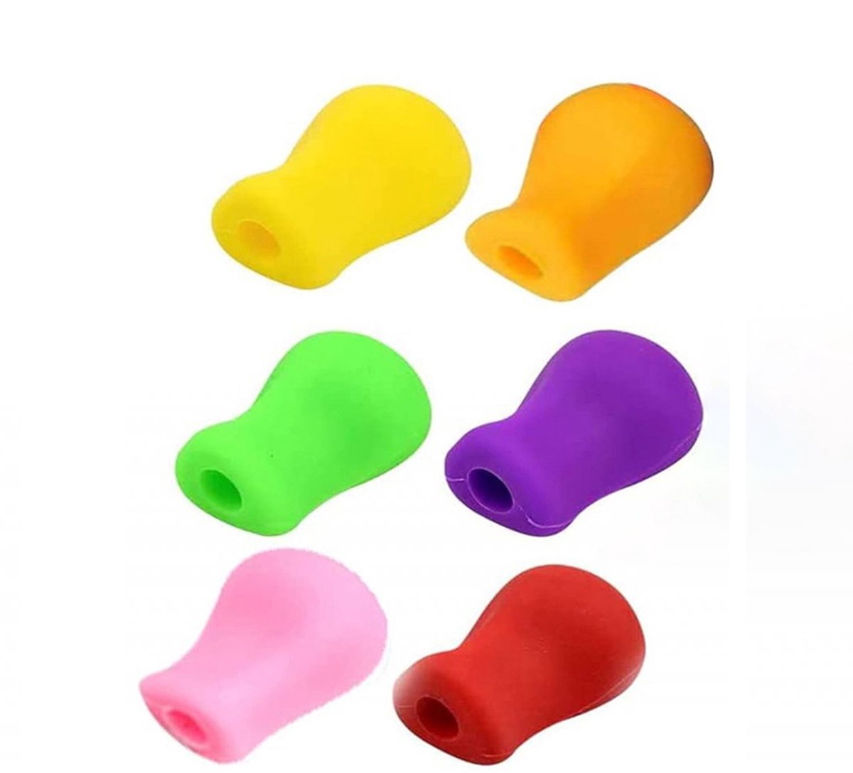 6-Pencil Grip - Soft Grip - Pencil Grips - Children/Adults - Silicone - Ergonomic Posture Correction Writing V1188-NK-BOL-556