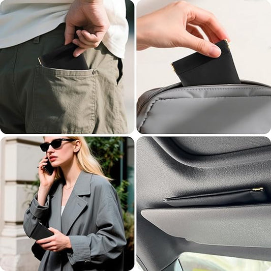 3 Pieces - Glasses Case - 18.5*9cm - Black - Soft Glasses Case - Portable Glasses Case - With Squeeze Lid - V1188-NK-BOL-558