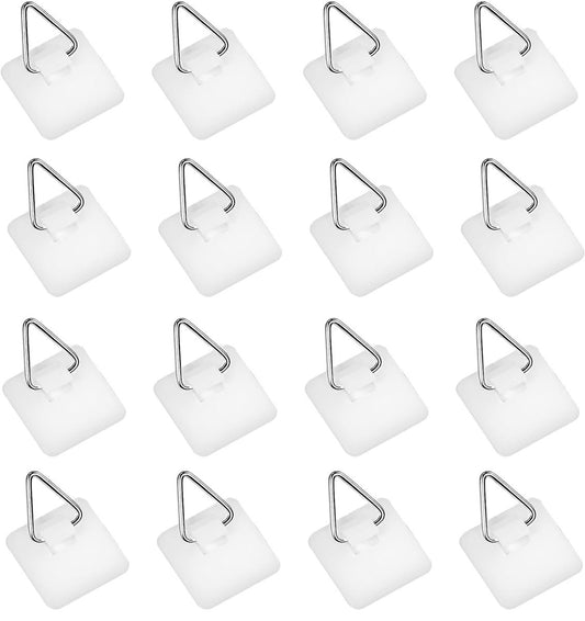 Self-adhesive hooks - 16 pieces - 2 kg Load capacity - Adhesive hooks - Wall picture hangers - Picture V1188-NK-BOL-566