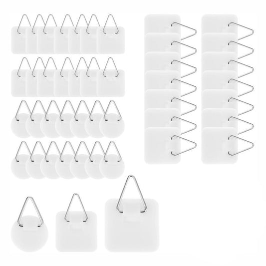 Self-adhesive hooks - Set of 45 - 3 sizes - 5 kg Load capacity - Adhesive hooks - Wall picture hangers - V1188-NK-BOL-567