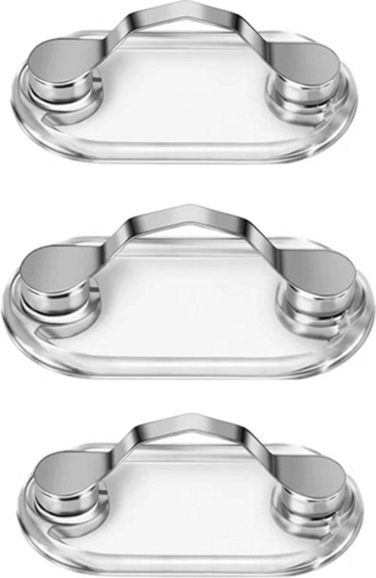Magnetic glasses clip - 3 pieces - Silver - Glasses cord - ID card holder - Metal - Can be attached to V1188-NK-BOL-575