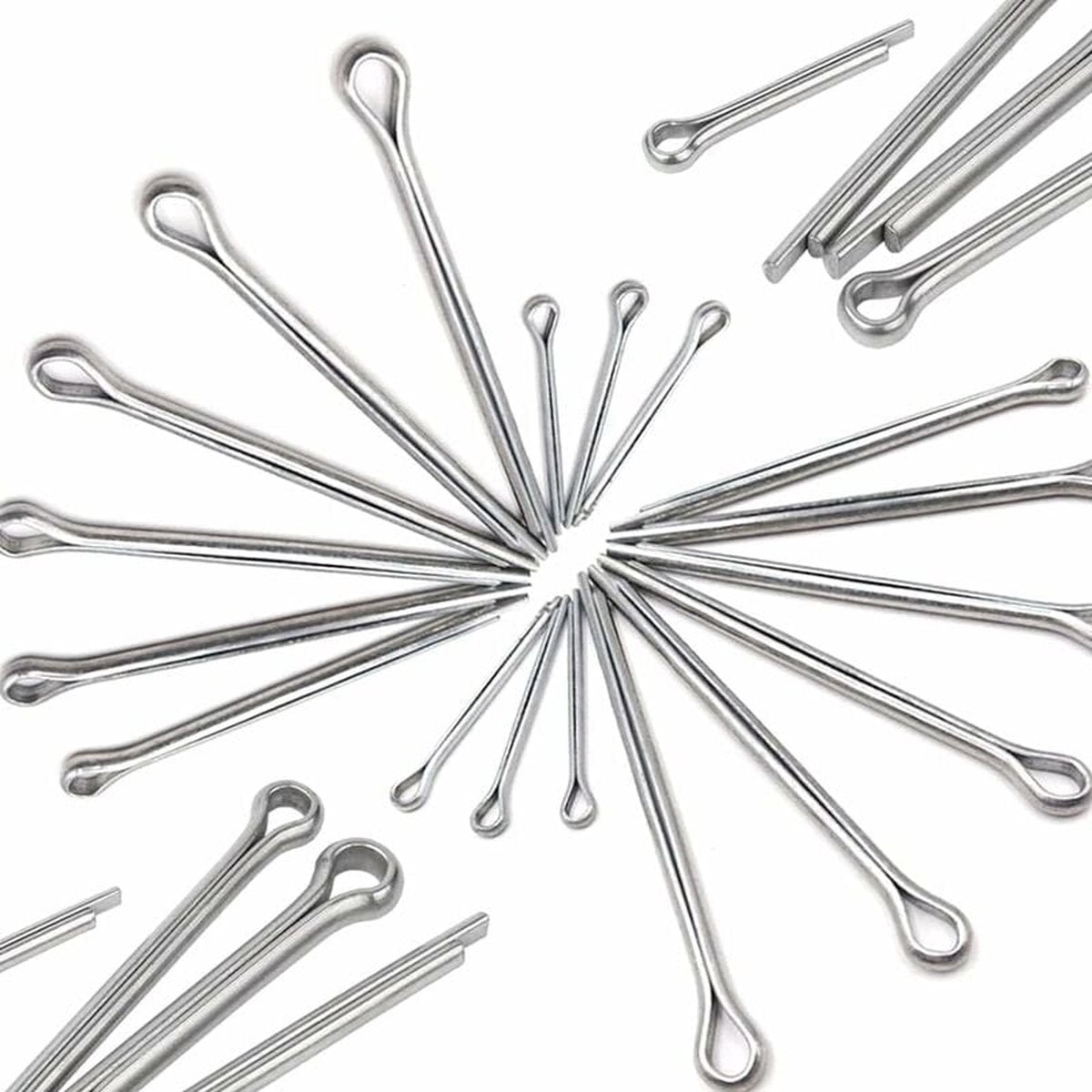 Split pins - 150 pieces - 15 different sizes - stainless steel - silver - for small mechanic repairs V1188-NK-BOL-578
