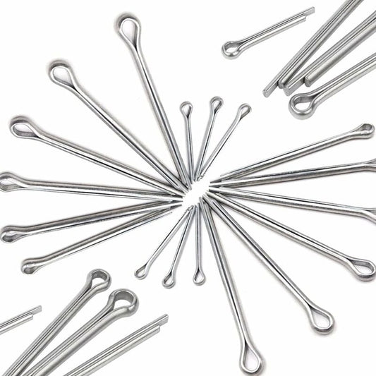 Split pins - 150 pieces - 15 different sizes - stainless steel - silver - for small mechanic repairs V1188-NK-BOL-578