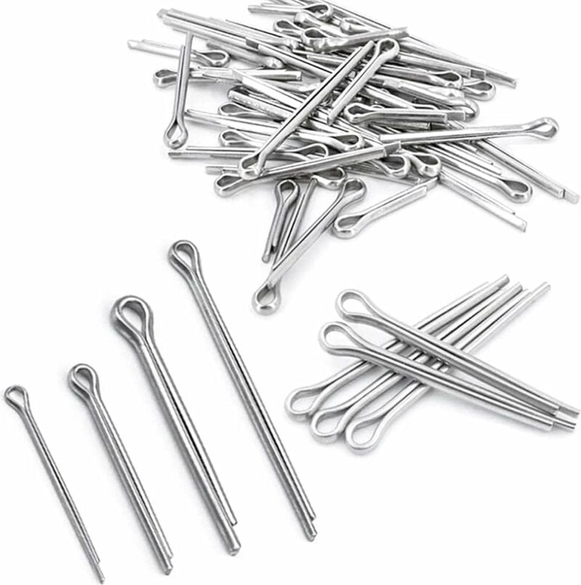 Split pins - 150 pieces - 15 different sizes - stainless steel - silver - for small mechanic repairs V1188-NK-BOL-578