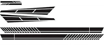 Car sticker - 6 pieces/3 pairs/1 set - Stripe side sticker - Graphic sticker - PET - Black - For car V1188-NK-BOL-581
