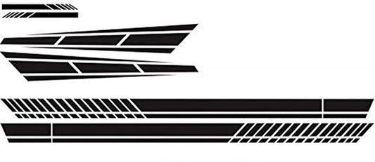 Car sticker - 6 pieces/3 pairs/1 set - Stripe side sticker - Graphic sticker - PET - Black - For car V1188-NK-BOL-581