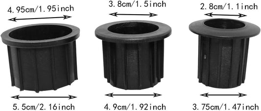 Set of 3 - Parasol base adapter inserts - Reduction rings - 48/38/32 mm center column - Replacement parts for V1188-NK-BOL-583