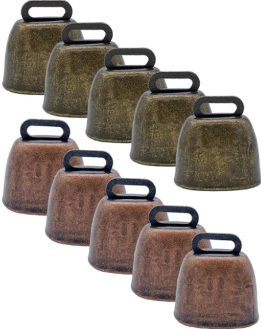10 Pieces - Cowbell - Cowbells - Decorative Cowbells - Farm - Bell - Grazing Cowbell - Metal Cow Bell Bells - V1188-NK-BOL-584