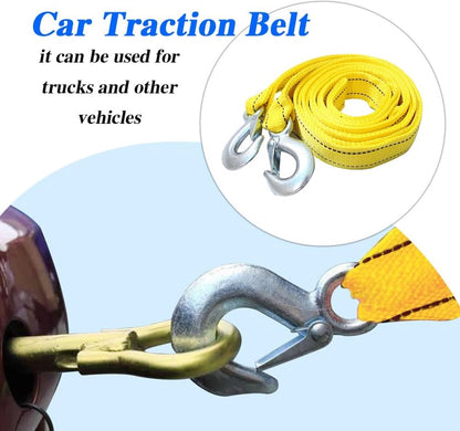 Tow rope Tow strap Tow rope car - 4 m 5000KG - nylon and steel - yellow V1188-NK-BOL-586