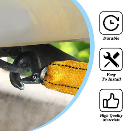 Tow rope Tow strap Tow rope car - 4 m 5000KG - nylon and steel - yellow V1188-NK-BOL-586